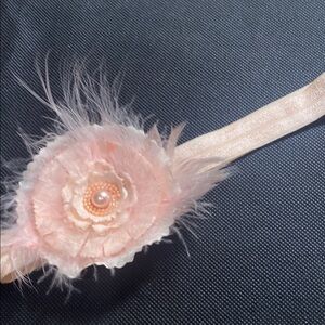 Infant Elegant Pink Feathered Headband